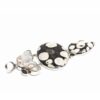 Pendant with peanut wood, mother-of-pearl & smoky quartz made of 925 silver - Image 3