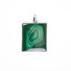 Pendant with malachite made of 925 silver