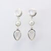 Earrings pendant with moonstone & pearl made of 925 silver