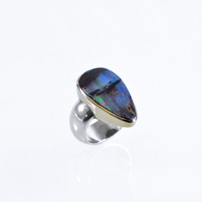 Ring Silber/Gold mit Opal