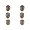 Earrings Pendant with Labradorite made of 925 Silver Gold Plated