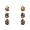 Earrings Pendant with Labradorite made of 925 Silver Gold Plated - Image 2