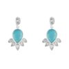 Ohrstecker Silber mit Chalcedon & Blautopas