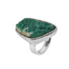 Ring with dioptas (copper emerald) made of 925 silver - Image 3