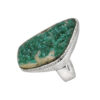 Ring with dioptas (copper emerald) made of 925 silver