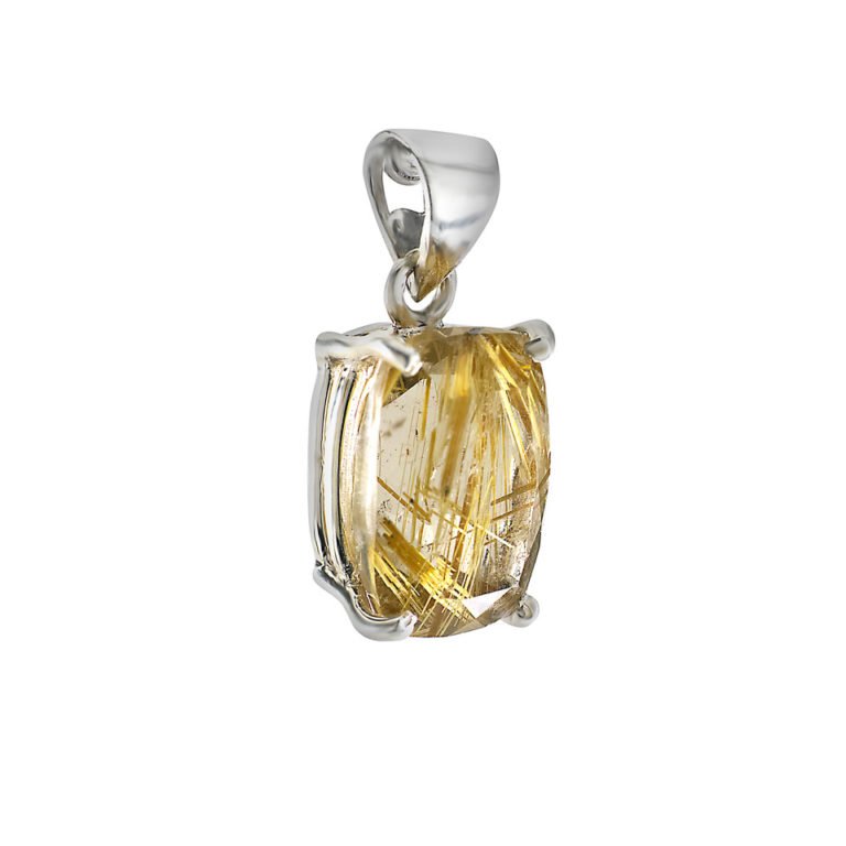 Anhänger mit Gold-Rutilquarz aus 925 Silber