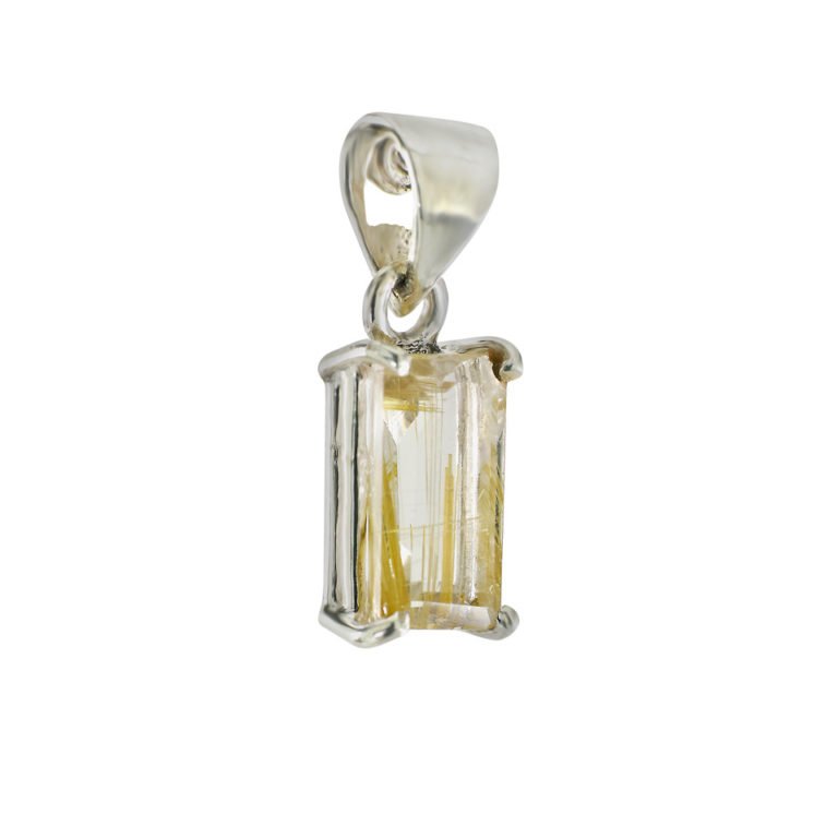 Anhänger mit Gold-Rutilquarz aus 925 Silber