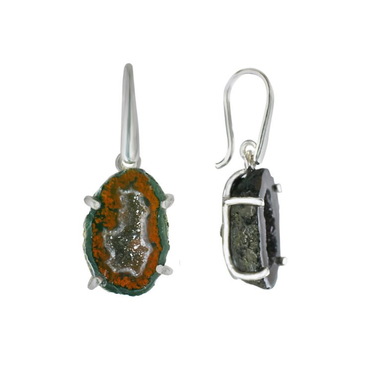 Ohrhänger mit Achatdruse aus 925 Silber