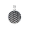 Pendant with onyx & flower of life made of 925 silver