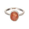 Ring with sunstone made of 925 silver
