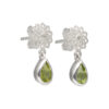 Earrings pendant with peridot & mandala made of 925 silver - Image 2