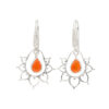 Earrings with ornament & carnelian made of 925 silver