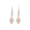 Earrings with rose quartz made of 925 silver