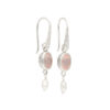 Earrings with rose quartz & pearl made of 925 silver - Image 2