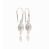 Earrings with rose quartz & pearl made of 925 silver - Image 3