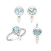 Blue Topaz & 925 Silver Pearl Set