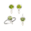 Set with peridot & pearl made of 925 silver