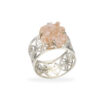 Ring mit Morganit & Blume des Lebens aus 925 Silber