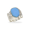 Ring with turquoise made of 925 silver