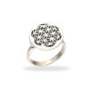 Ring with Flower of Life & Onyx Disc in 925 Silver - Image 2