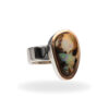 Ring with boulder opal made of 925 silver and gold rim - Image 2