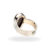 Ring with boulder opal made of 925 silver and gold rim - Image 3