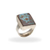 Ring with boulder opal made of 925 silver