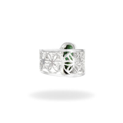 Ring with Tourmaline & Flower of Life made of 925 silver - Image 3